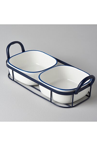 Linens Arlina Porselen-Metal 36x16x10,6 cm Sunum Seti