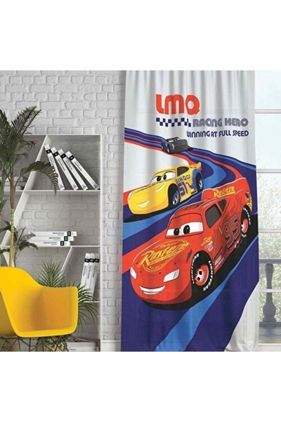 Taç Disney Cars Race Tekli Fon Çocuk Perde