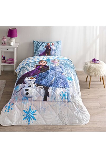 Taç Taç Lisanslı Disney Frozen Winter Tek Kişilik Pamuk Yorgan Seti