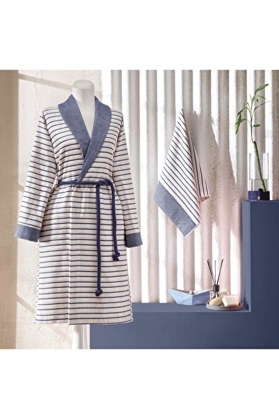 Taç Bamboo Dreams Tek Kişilik Bornoz Set Mavi S/M