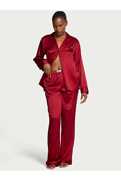Victoria's Secret Glazed Saten Uzun Pijama Takımı