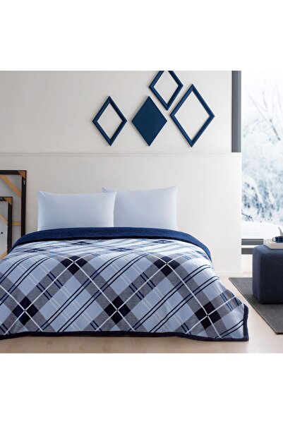 Taç Rialta Blue Double Blanket Sheet Set