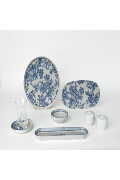 Pierre Cardin Isla Blue Porselen 28 Parça Kahvaltı Takımı