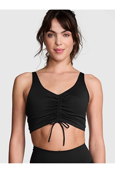 PİNK Relay Büzgülü Dekolteli Sporcu Sütyeni