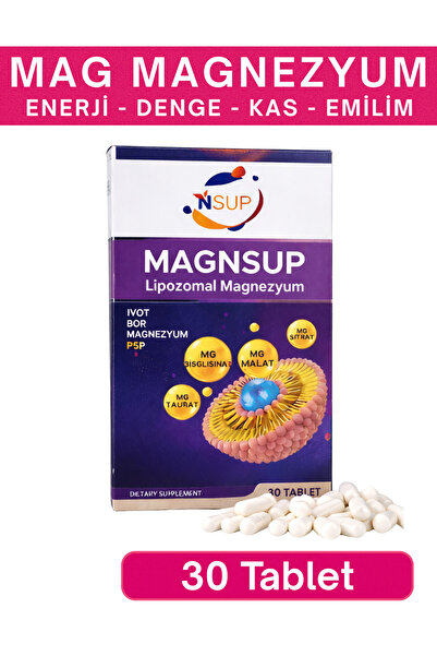 NSUP MAGNSUP Lipozomal Magnezyum 30 Tablet Magnezyum Komleksi Malat Sitrat Ta...