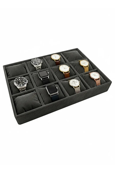 Genel Markalar Yerli Üretim Tokyo Model Süet Kumaş Füme 34/24 Cm Yastıklı Çek...