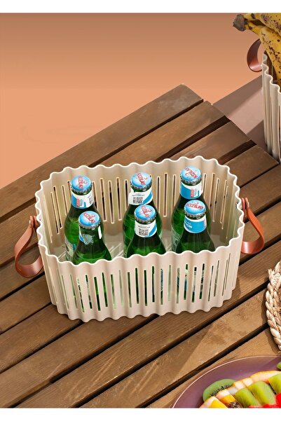 Sungroup Coș dreptunghiular bej FLEXION 5,3 l - Organizator pentru baie și bu...