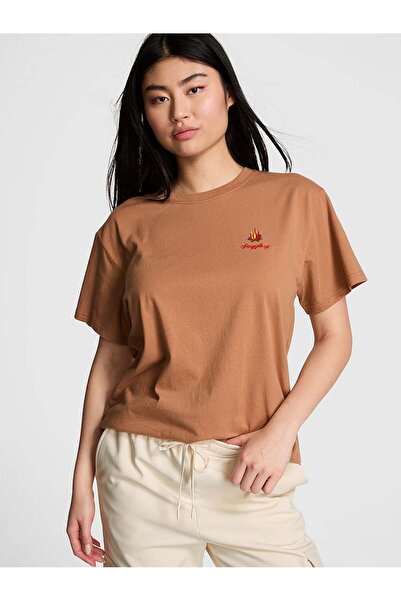 PINK Oversize Kısa Kollu Kampüs Tişört