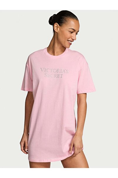 Victoria's Secret %100 Pamuklu Oversize Uyku Tişörtü