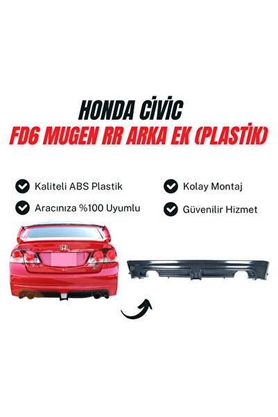 Genel Markalar Honda Civic Fd6 2006-2012 Uyumlu Boyasız Plastik Sağ-Sol Çıkışlı Mugen RR Arka Ek