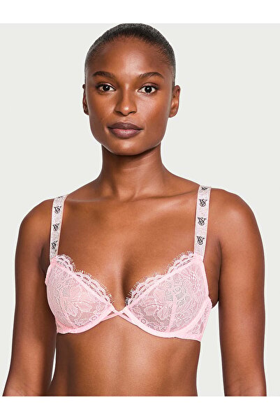 Victoria's Secret Işıltılı Askılı Desteksiz Dantelli Dekolteli Demi Sütyen