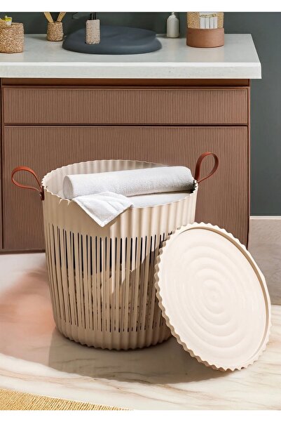 Sungroup FLEXION Μπεζ Καλάθι για Άπλωμα με Καπάκι 33 λίτρα.