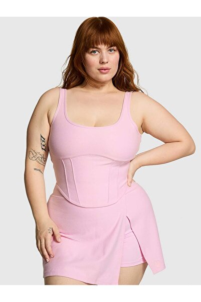 PINK The Cinched Piqué Büstiyer