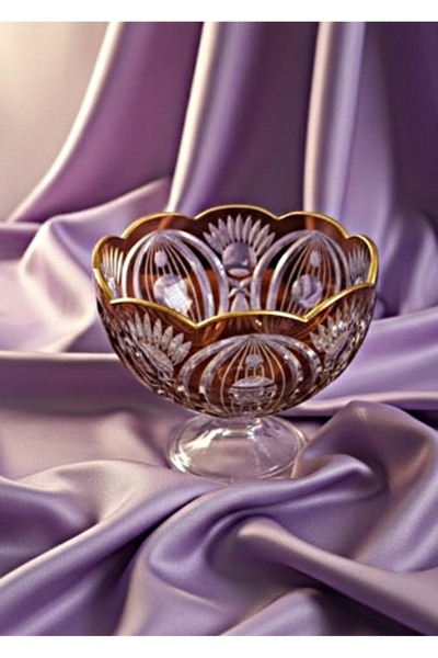 DECOSTYLE Ahu Dekor El Dekoru Ağız Kısmı Papatya Kesim Gold İşlemeli Ayaklı R...