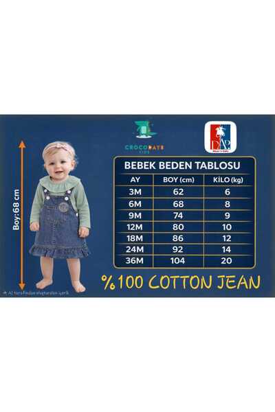 CROCODAYS Girl's Jeans (Jeans) Printed Badili Gilet Set (6/9/12/18) Months