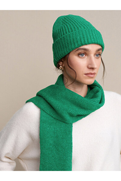 Dilvin A003 Scarf Beanie Set-Green