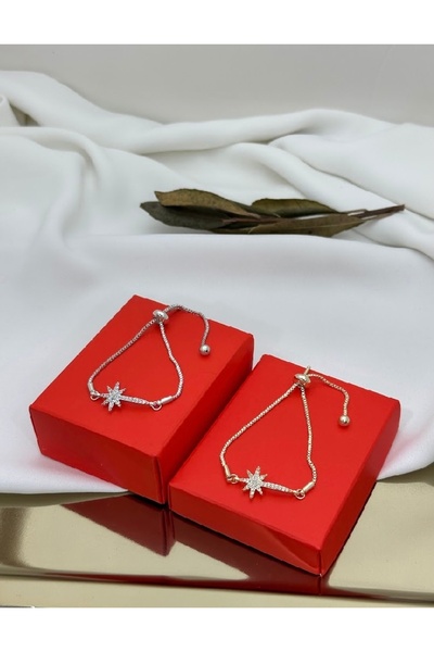 Mia Paslanmaz çelik taşlı kuzey yıldızı detaylı gold veya gümüş asansörlü bıl...