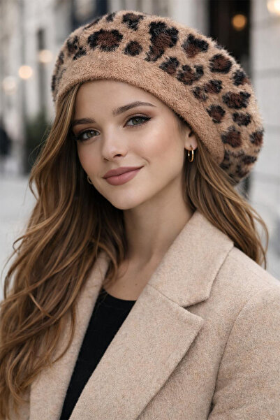 Modex Μαλακό υφήματος με μοτίβο λεοπάρδαλης ζωγραφικής μπερέ