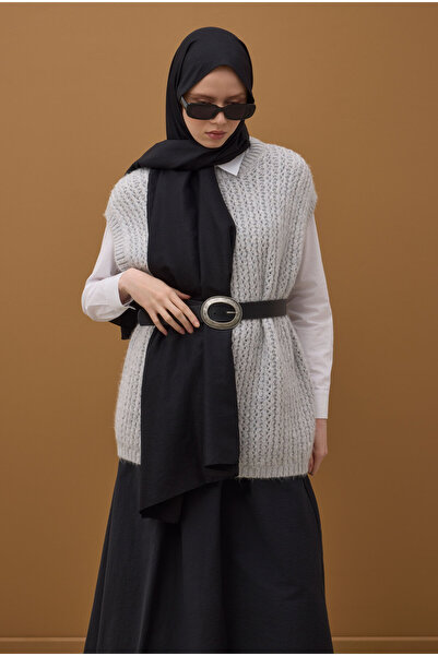 HEQA Μαύρο μαλακό σάλι κρασ