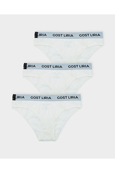 GOST LİRİA - Slip de damă Ivory, pachet de 3, Ecru