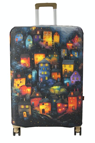 MY SARACİYE (My # 150 Houses) Case for a Luggage Bag Colorful-Medium Size