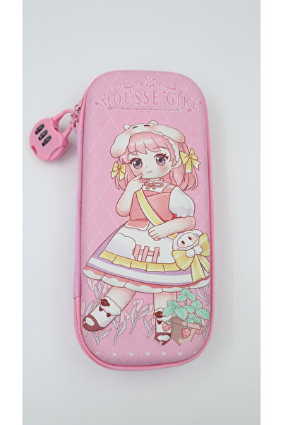 OEM Penar pentru fete, compartimente multiple cu încuietoare 6007, roz