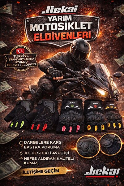 JİEKAİ Jiekai Jk-yx2 Yarım Eldiven Korumalı * Siyah * Tam Kalıp