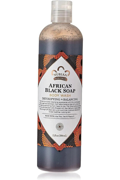 Heritage African Black Soap Body Wash For Unisex, 764302106036 13 Oz