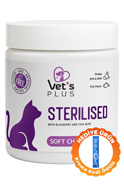 Vet's Plus Sterilised Çiğnenebilir Tablet 60'lı (Kısır Kediler için Yaban Mer...