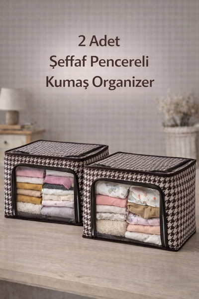 NOY Kıyafet Organizeri Dolap Düzenleyici Kazayağı Desenli | Çelik Destekli Fe...