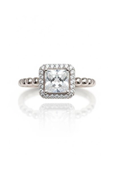 Güler Kuyumculuk Beyaz Altın Baget Taşlı Yüzük – 1,25 Gram