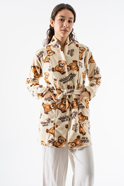 Ecrou Women's Beige Tdyi Fleece Dressing Gown