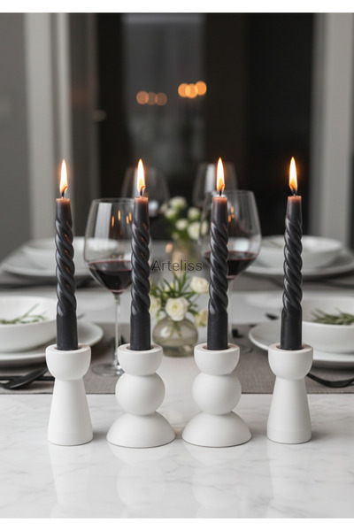 Arteliss Avrupa Tasarım Dörtlü Şamdan Seti | İskandinav Tarz Dekoratif Dörtlü...