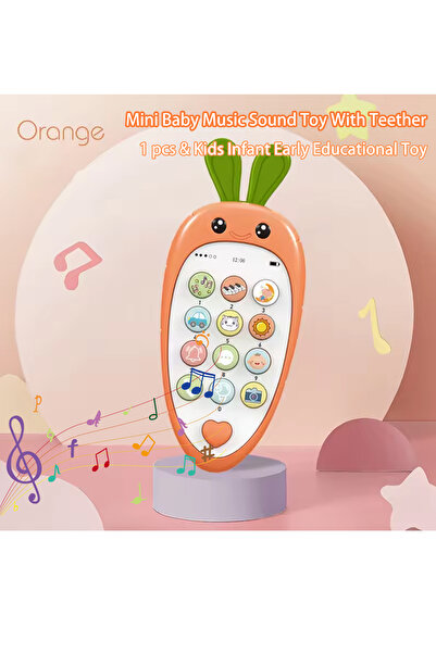 Choice1 لعبة هاتف للأطفال باللون البرتقالي، موسيقى، صوت، هاتف، ألعاب نوم، مع ...