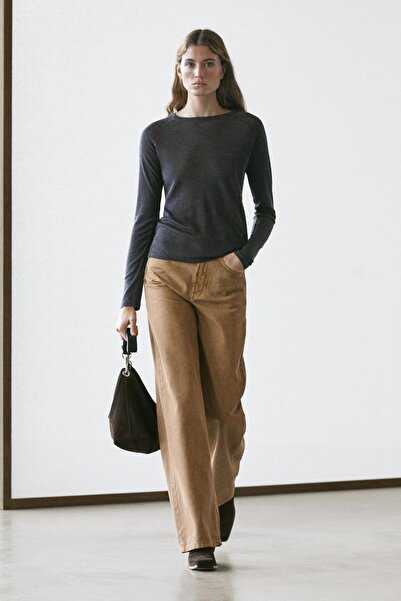 Massimo Dutti Raglan sleeve wool T-shirt