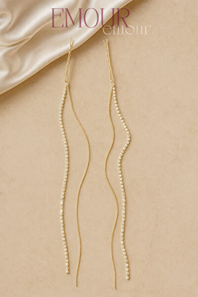 emour Zirkon Taşlı Zincir Tel Toka, Taşlı Sarkıt Tel Toka, Kız Çocuk Toka, Ab...