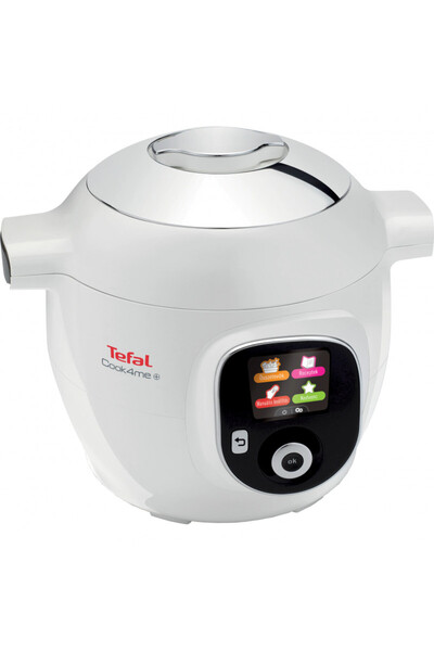TEFAL Multicooker CY851130 Cook4me, 1600W, 6l, 6 moduri de gătit, 150 rețete încorporate, Pornire cu întârziere, Alb