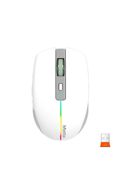 MeeTion Ασύρματο ποντίκι γραφείου για συσκέψεις BTM002, Λευκό - Γκρι