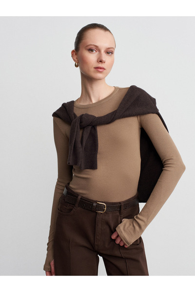 Dilvin 32319 UZUN KOLLU T-SHIRT