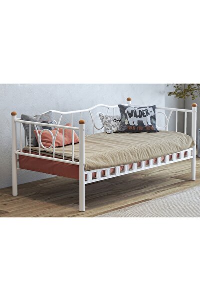Vivense Lars Metal Divan Karyola, Beyaz, 90X200 Cm