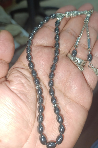 TAŞÇIZADE Hematite Stone Barley Cut 6*9 mm Natural Stone Prayer Beads