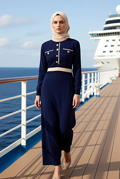 BENERLY Women's Crew Neck Standard Sleeve Knitwear Mold Maxi Dress Functional...