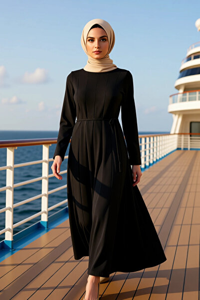 BENERLY Rochie de damă cu gât turnat, mânecă lungă, croială în A, tricotaje, ...