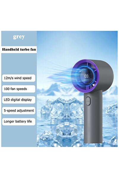 Generic مروحة يدوية محمولة، بطارية قابلة للشحن بسعة 4000 مللي أمبير، تبريد أقصى لمدة 7 ساعات، مروحة توربو قابلة للتعديل بـ 100 سرعة