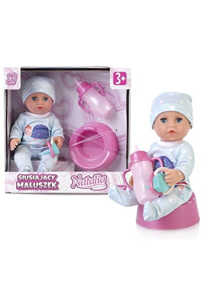 Artyk Păpușă Natalia 17 cm cu biberon și accesorii - ținută albastră