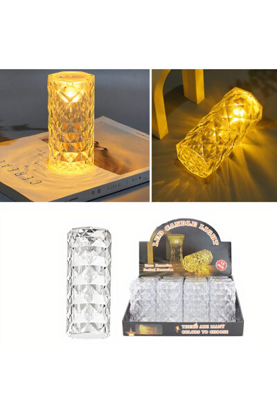 JML Lampă LED 11x5cm transparentă, set de 12, model cristalin cu lumină caldă de Crăciun