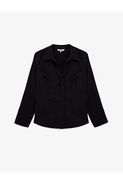 Koton Regular Fit Long Sleeve Button down Classic Collar Shirt