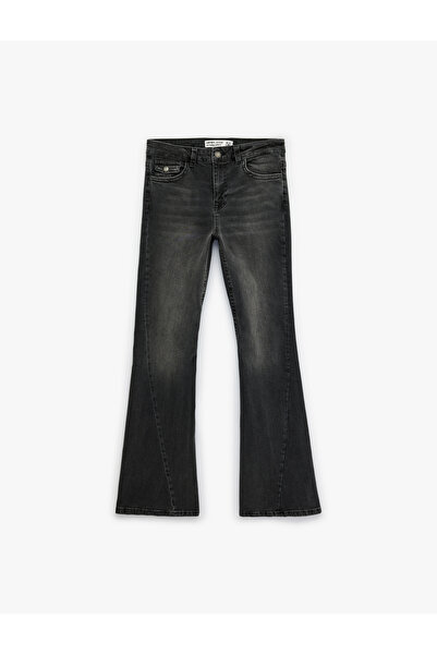 Koton High Waist Flared Jean Trousers with Pockets - Flare Jeans