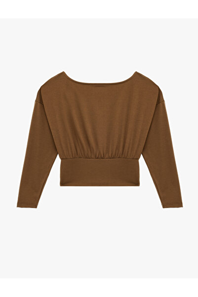 Koton Regular Fit Long Sleeve Boat Neck T-Shirt