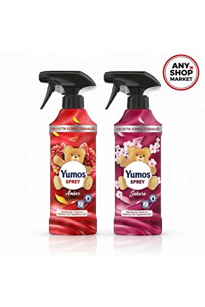 Yumoş Pachet 2 Yumos spray pentru haine, mobilier si tapiterie Amber + Sakura 450ml